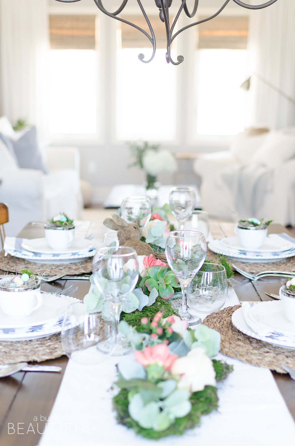 Floral and Moss Easter Tablescape - Nick + Alicia