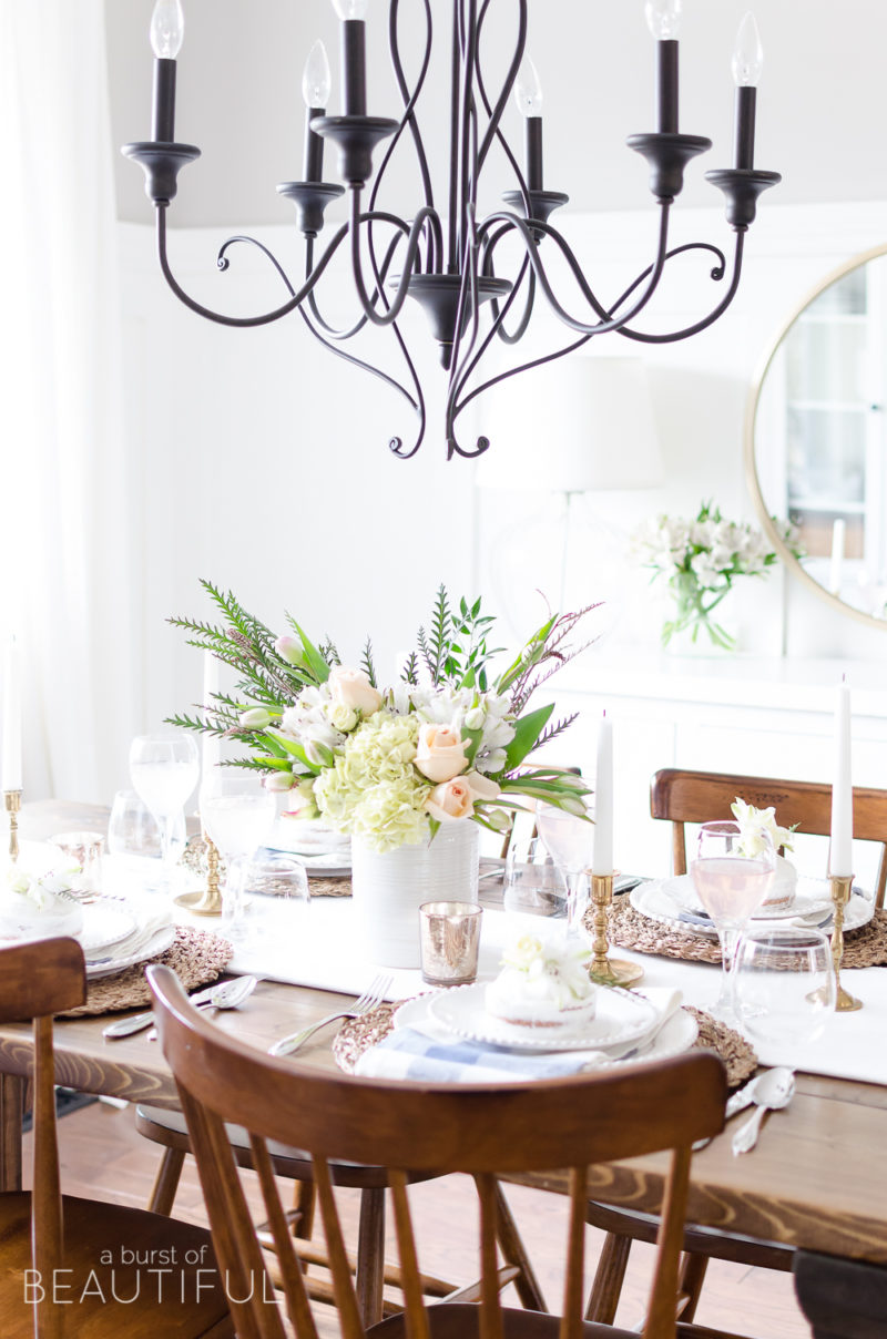 Simple Pink and Gold Spring Tablescape - Nick + Alicia