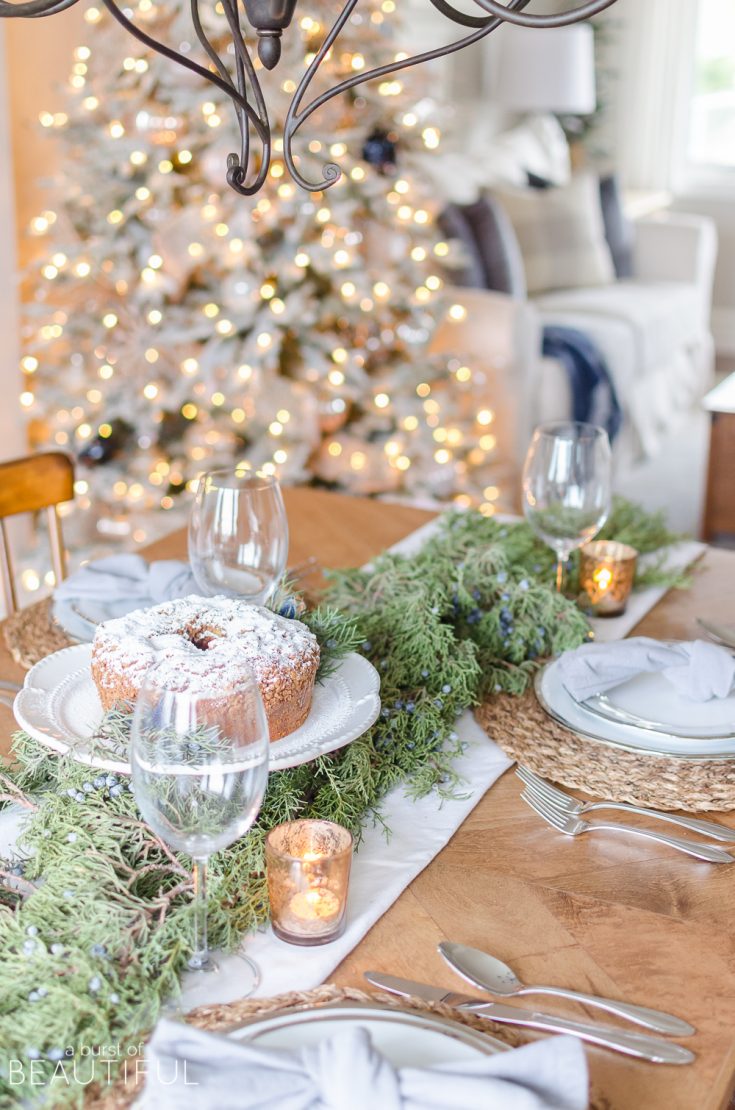 Simple Christmas Tablescape with Fresh Greenery - Nick + Alicia