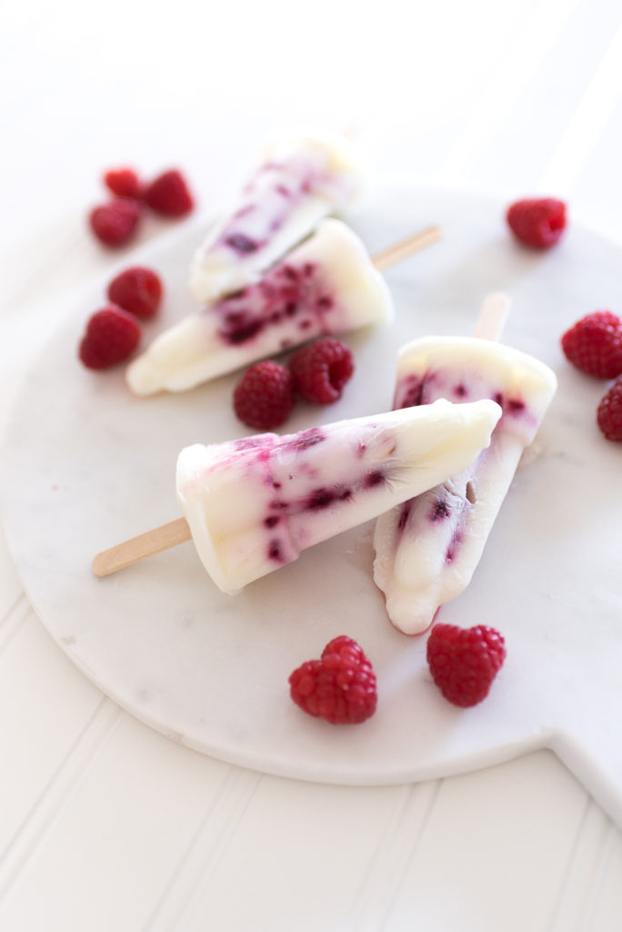 Creamy Raspberry Popsicles - Nick + Alicia