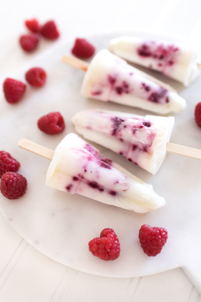 Creamy Raspberry Popsicles - Nick + Alicia