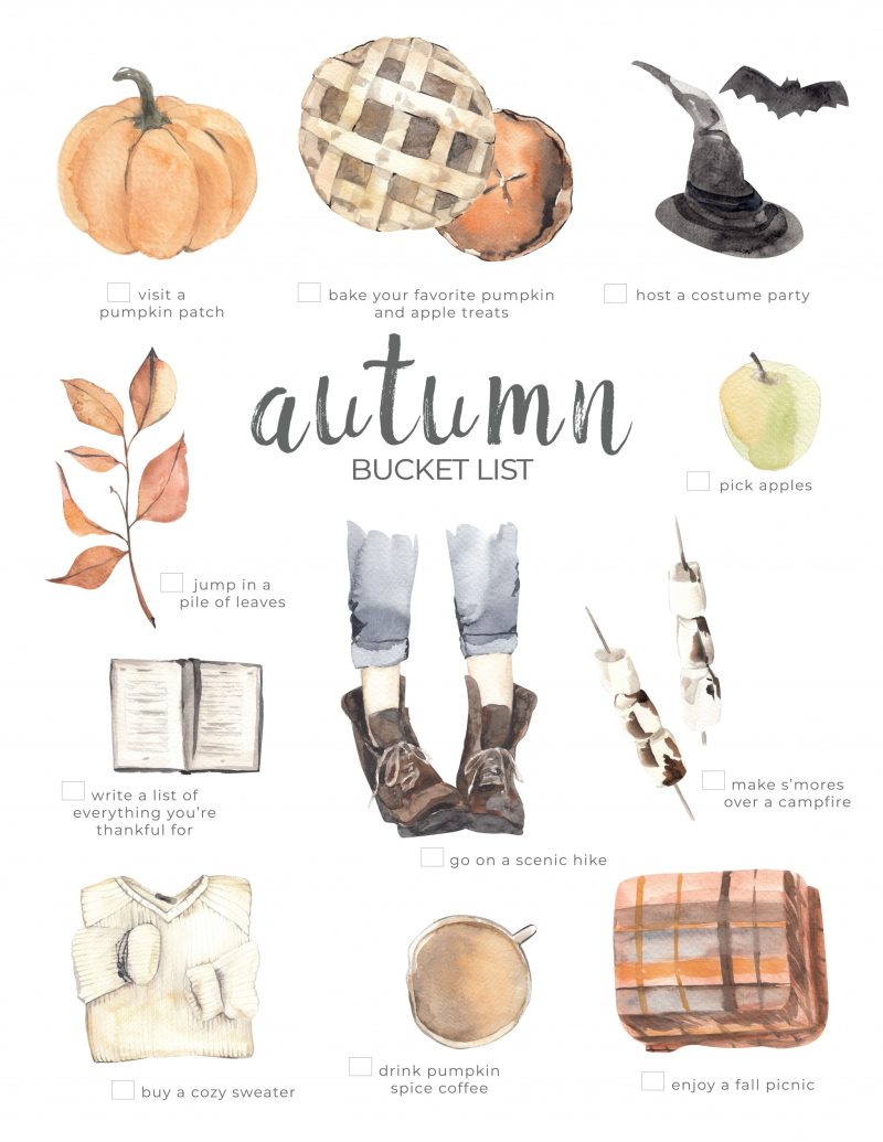 10 Activities To Do This Autumn & Fall Bucket List Printable Nick