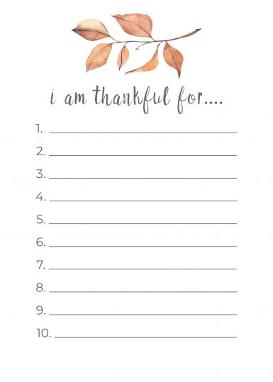 Thanksgiving Thankful List Printable - Nick + Alicia