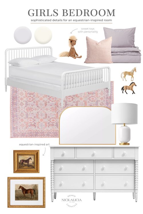 Equestrian Inspired Girls Bedroom Design Plan Nick Alicia   Girl Bedroom Design Plan 2 500x750 